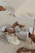 Chaise Longue de Plage Mango Bay à Rayures Moutarde Dorées