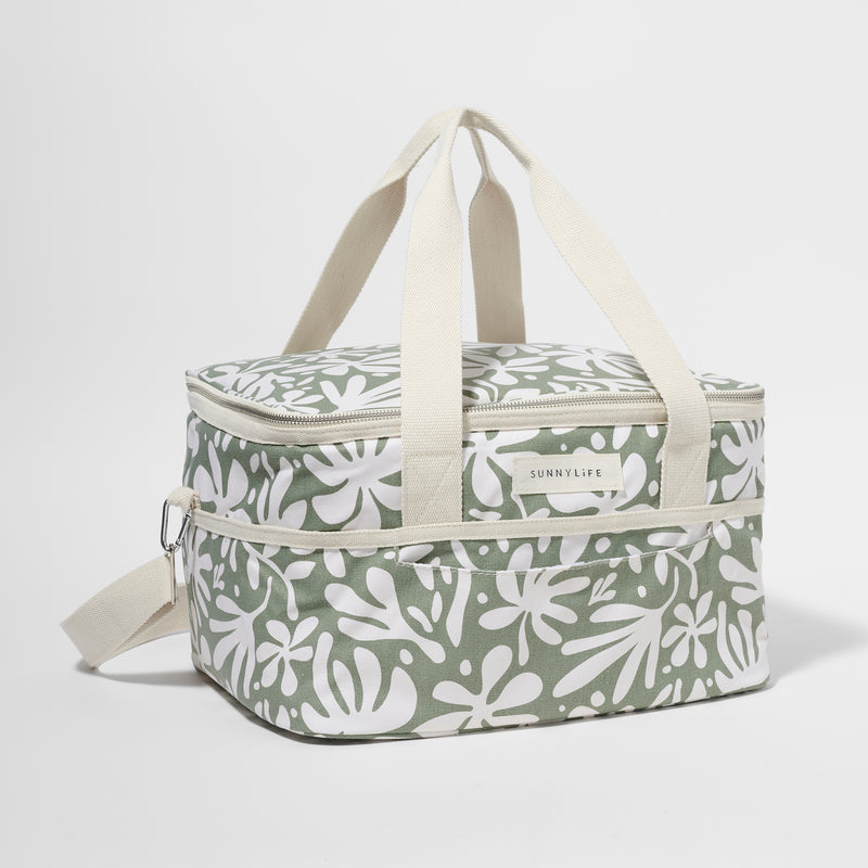 The Vacay Olive Canvas Cooler Bag