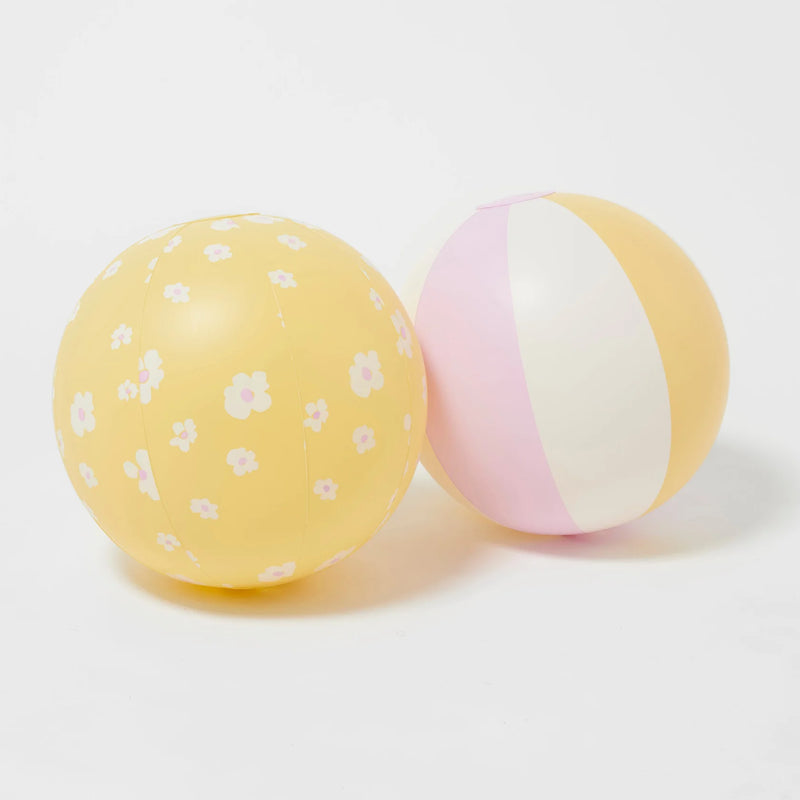 Set of 2 Multicolored Swan Princess Inflatable Beach Balls