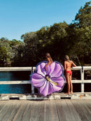 Bouée Gonflable Luxe Lie-On Float Hibiscus - Pastel Lilas