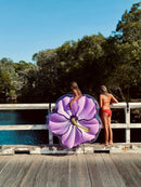 Bouée Gonflable Luxe Lie-On Float Hibiscus - Pastel Lilas