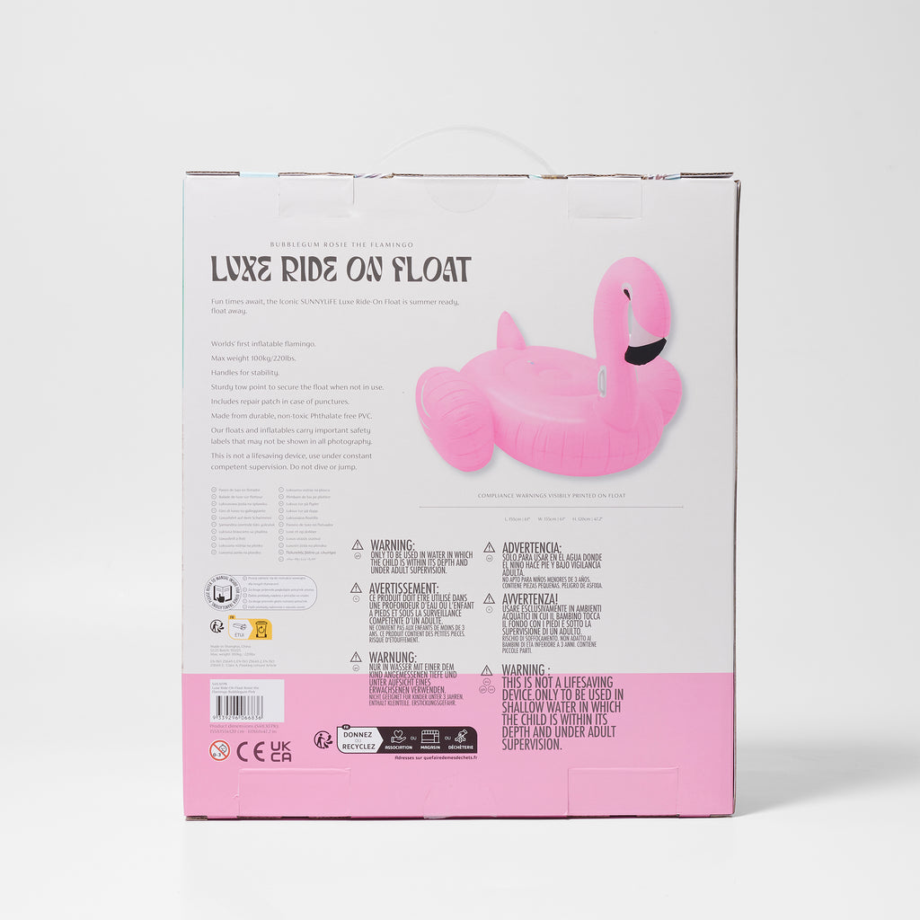 Bouée Gonflable de Luxe Rosie le Flamant Rose Bonbon