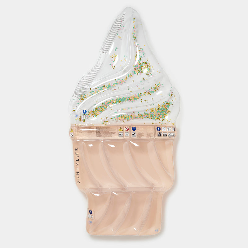Bouée Gonflable Luxe Lie-On Float Crème Glacée Sunday - Multicolore