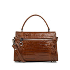 Sac À Main A Rabat Avec Fermoir Créole Exotic - Caramel Croco