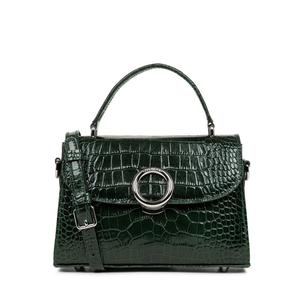 Sac À Main A Rabat Avec Fermoir Créole Exotic - Vert Alpine Croco