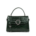 Sac À Main A Rabat Avec Fermoir Créole Exotic - Vert Alpine Croco