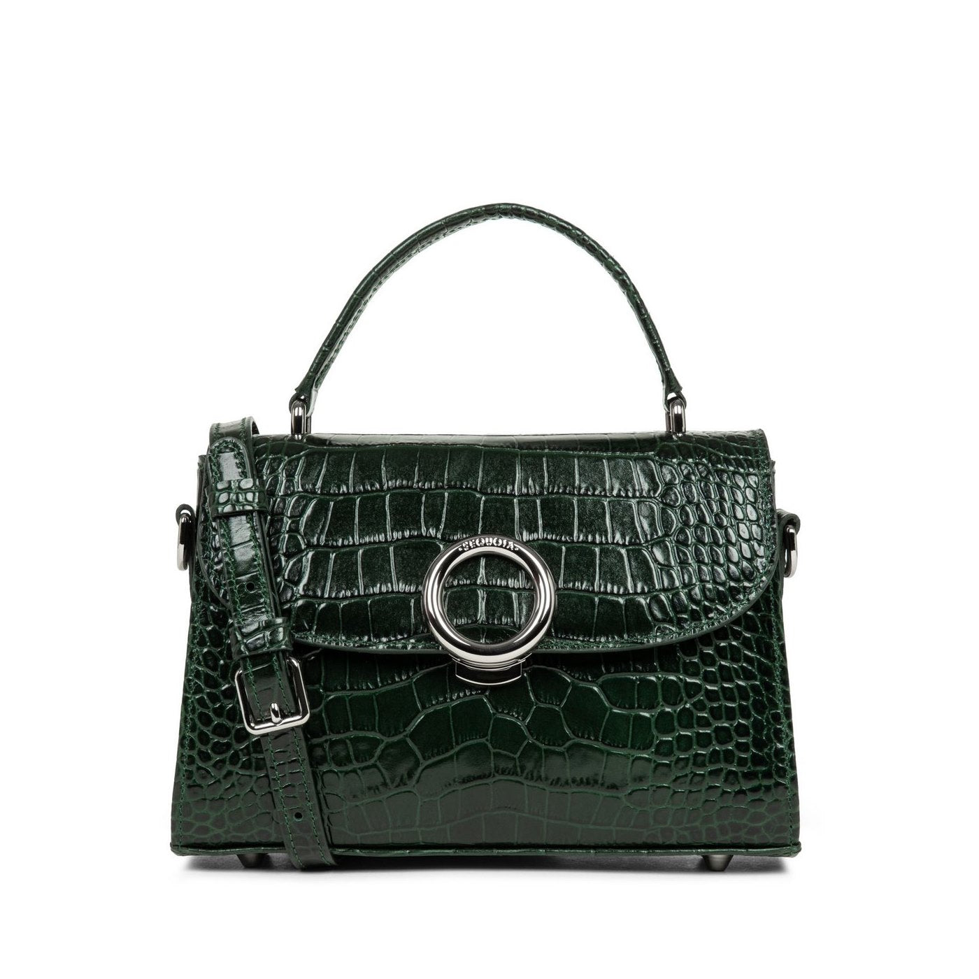 Sac À Main A Rabat Avec Fermoir Créole Exotic - Vert Alpine Croco