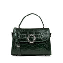 Sac À Main A Rabat Avec Fermoir Créole Exotic - Vert Alpine Croco
