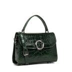 Sac À Main A Rabat Avec Fermoir Créole Exotic - Vert Alpine Croco