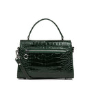 Sac À Main A Rabat Avec Fermoir Créole Exotic - Vert Alpine Croco