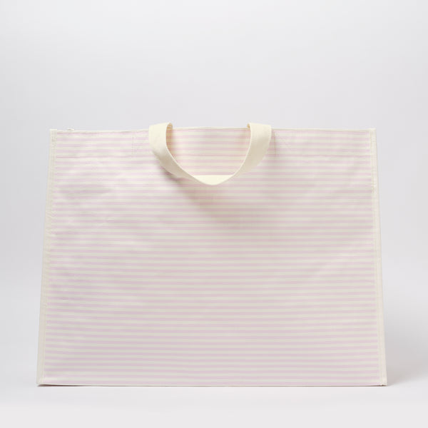 Lazy Days Beach Tote Bag - Pink Stripes