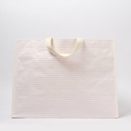 Bolso tote de playa Lazy Days - Rayas rosas