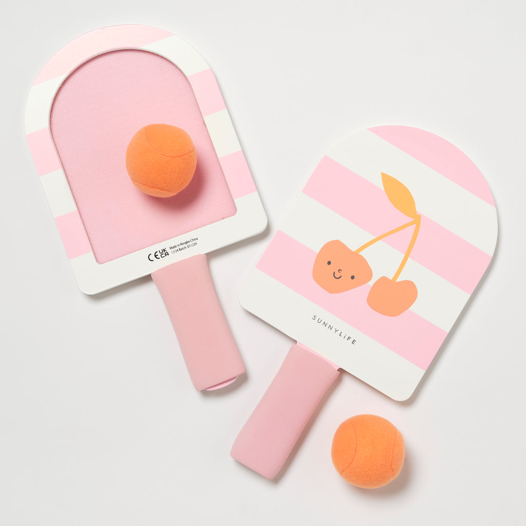 Raquettes De Plage à Scratch - Barbe A Papa Et Cerises