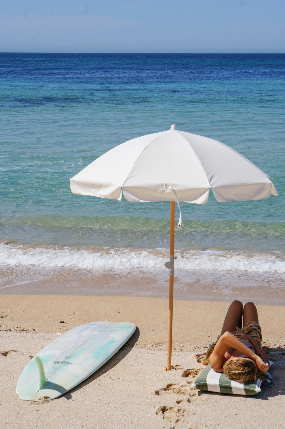 Parasol de Plage de Luxe Couleur Crème