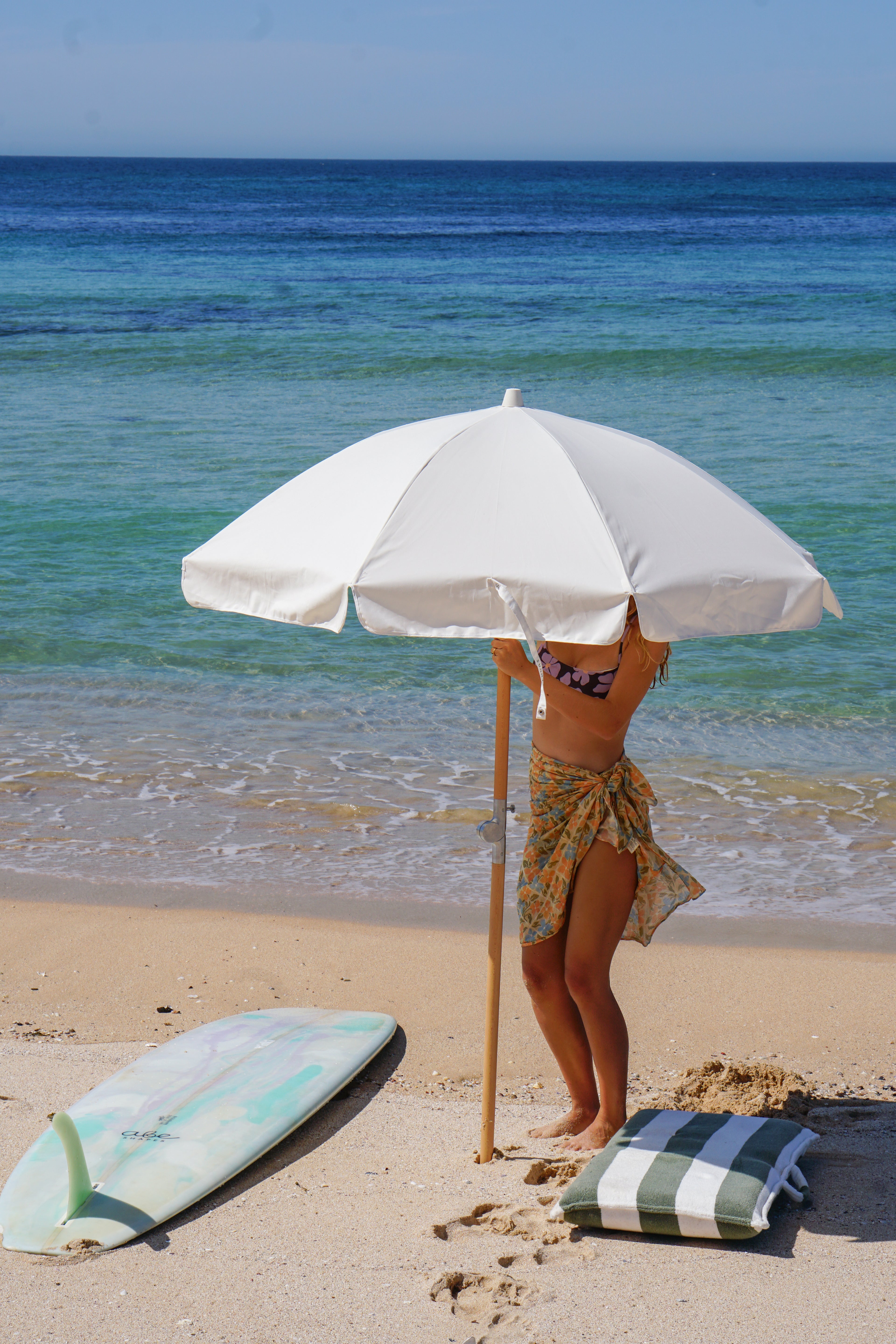 Parasol de Plage de Luxe Couleur Crème
