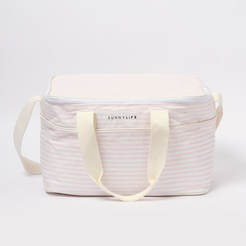 Bolso aislante ligero con rayas rosas de Lazy Days