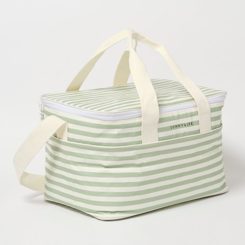 Bolso aislante ligero con rayas salvia La Palma