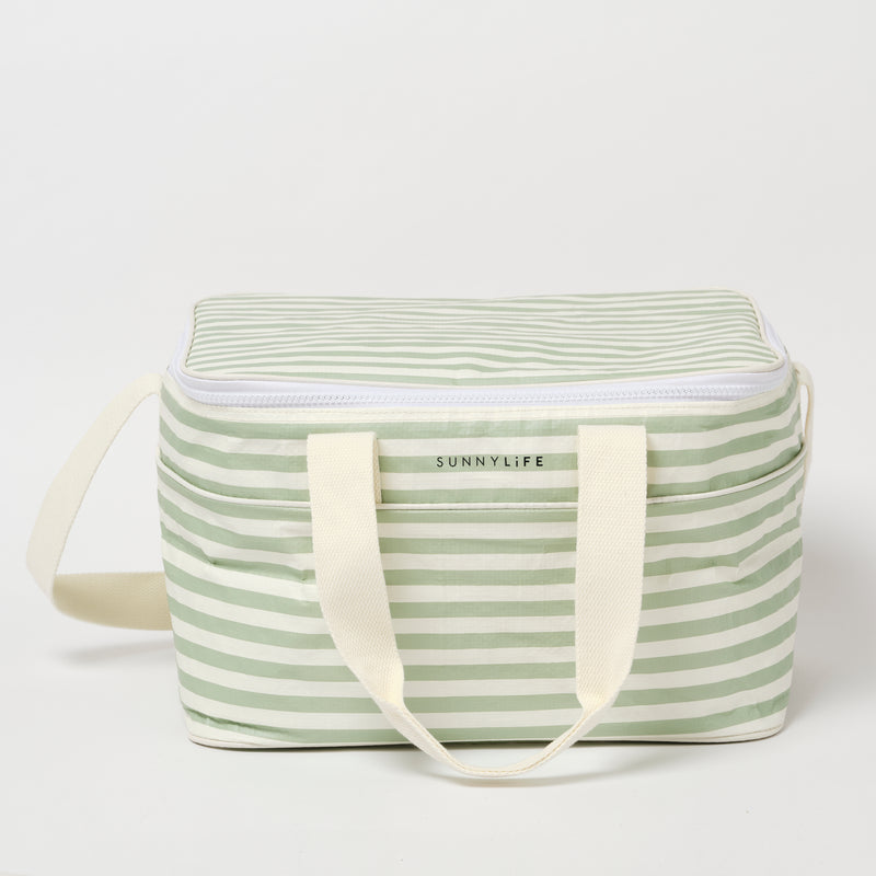 Bolso aislante ligero con rayas salvia La Palma