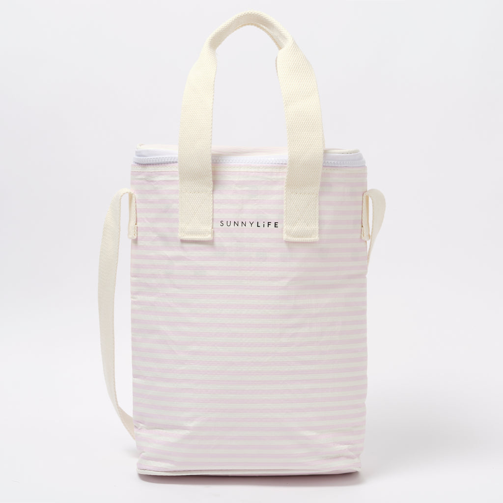 Lightweight Insulated Bag With Pink Stripes Lazy Days