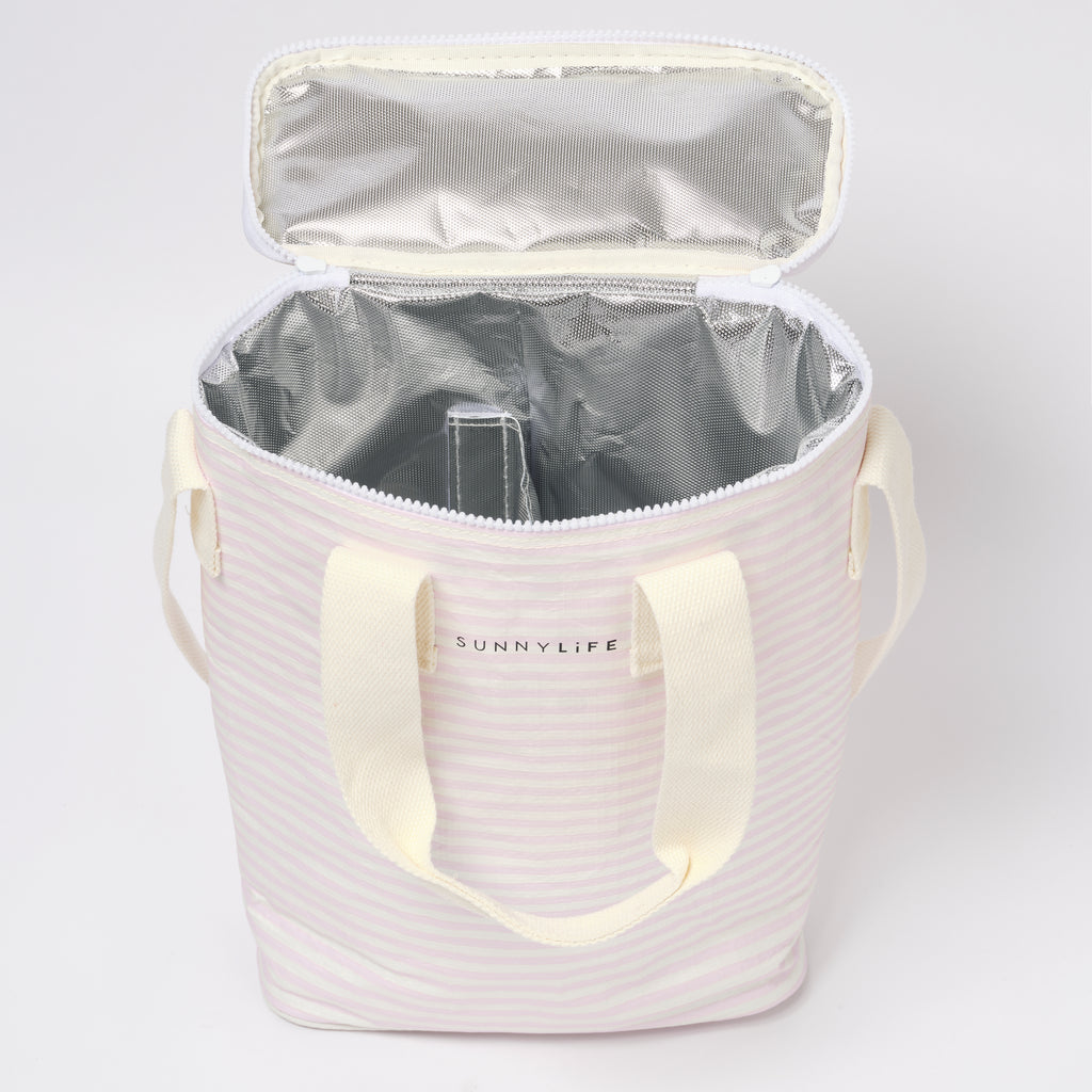Lightweight Insulated Bag With Pink Stripes Lazy Days