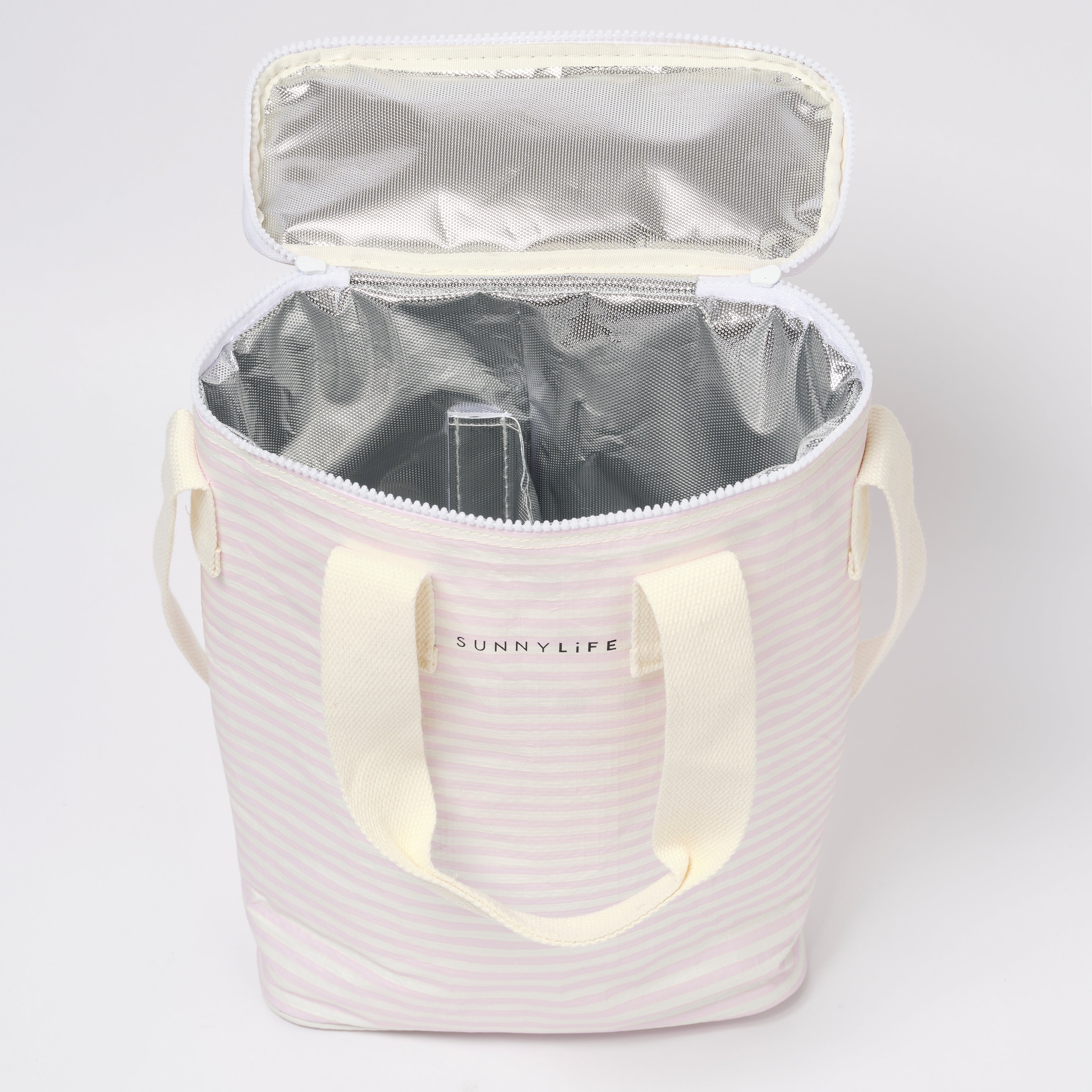 Lightweight Insulated Bag With Pink Stripes Lazy Days