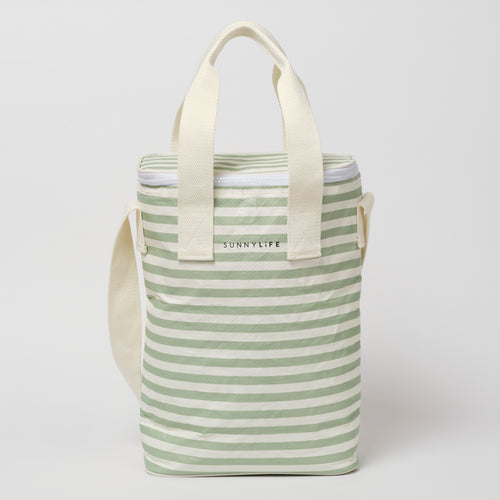 Bolso aislante ligero con rayas salvia La Palma