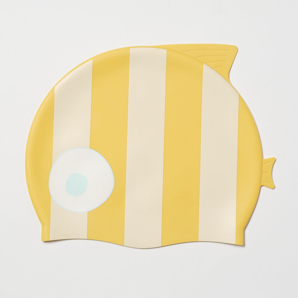 Bonnet De Bain Enfant Finn Le Poisson Rayures Moutarde