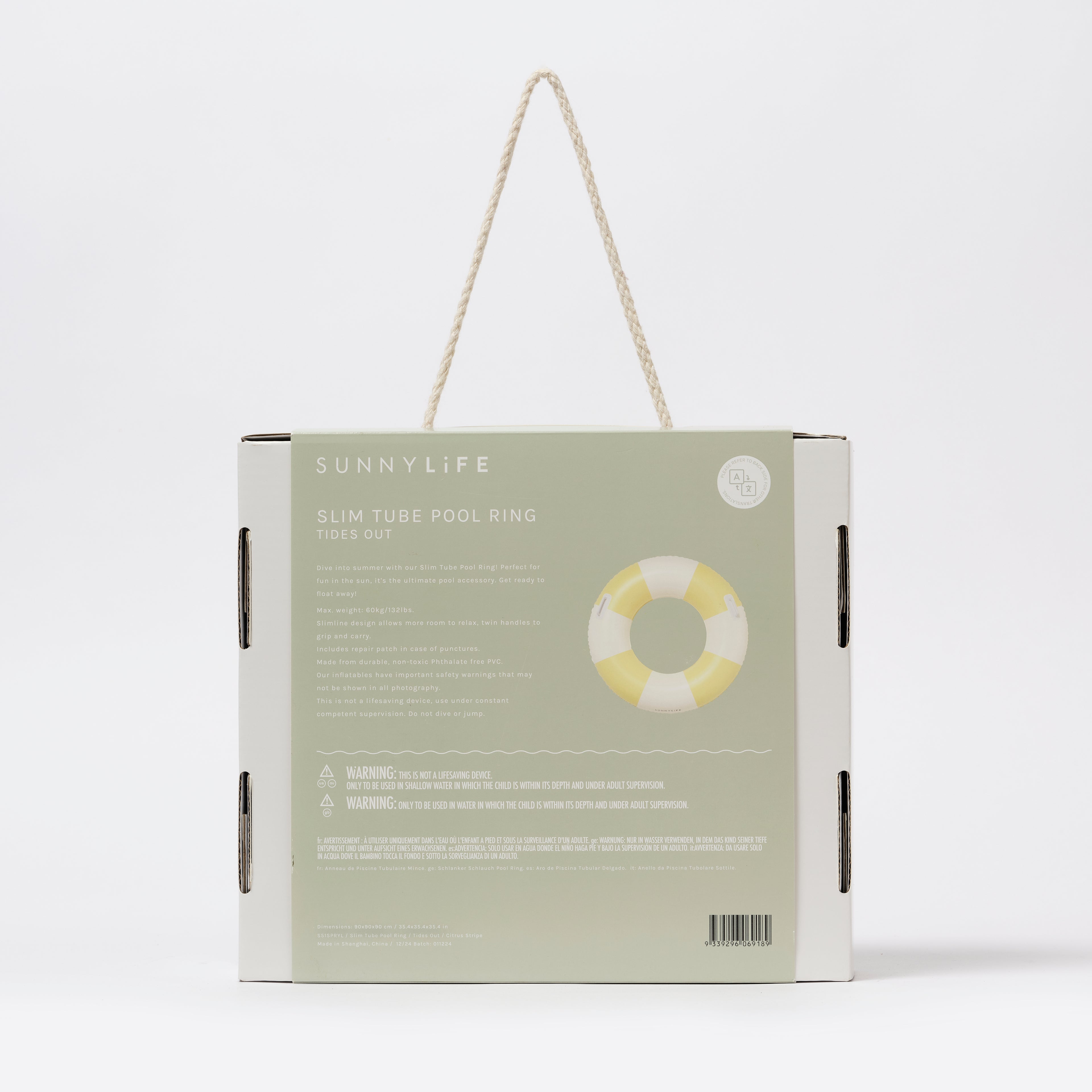 Bouée Slim Tube Tides Out - Citrus Stripe