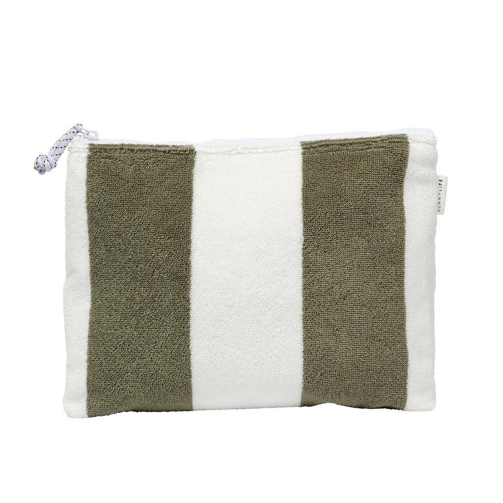 Pochette De Plage Terry The Vacay - Olive Stripe