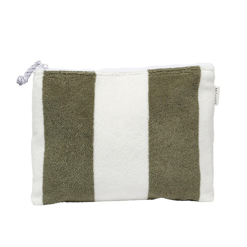 Pochette De Plage Terry The Vacay - Olive Stripe