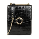 Sac Trotteur A Rabat Avec Fermoir Muse Exotic - Noir Croco
