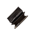 Bolso Troteur Con Solapa Y Cierre Muse Exotic - Negro Lagarto