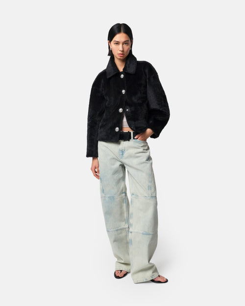 Indio Cropped Faux Pony Jacket