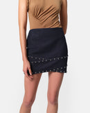 Bullet Raw Denim Crossover Skirt