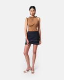 Bullet Raw Denim Crossover Skirt