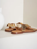 Sandales Plates - Constance - Doré - Femme