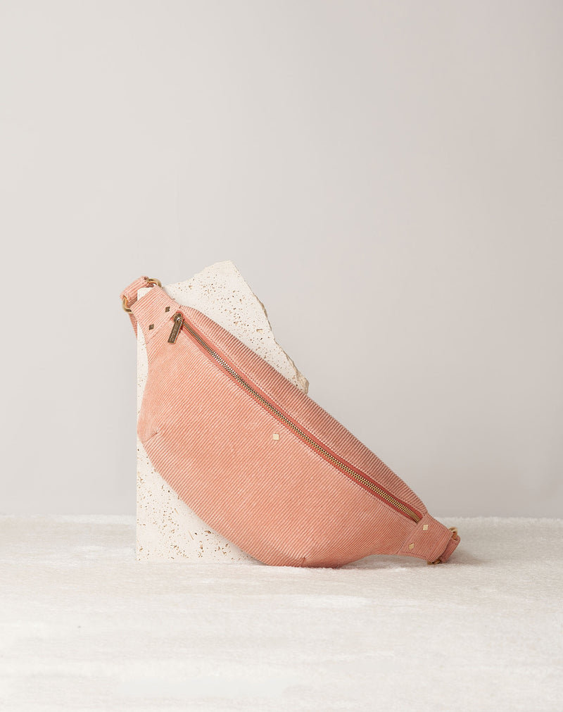 Sac Banane Misha Velours - Rose