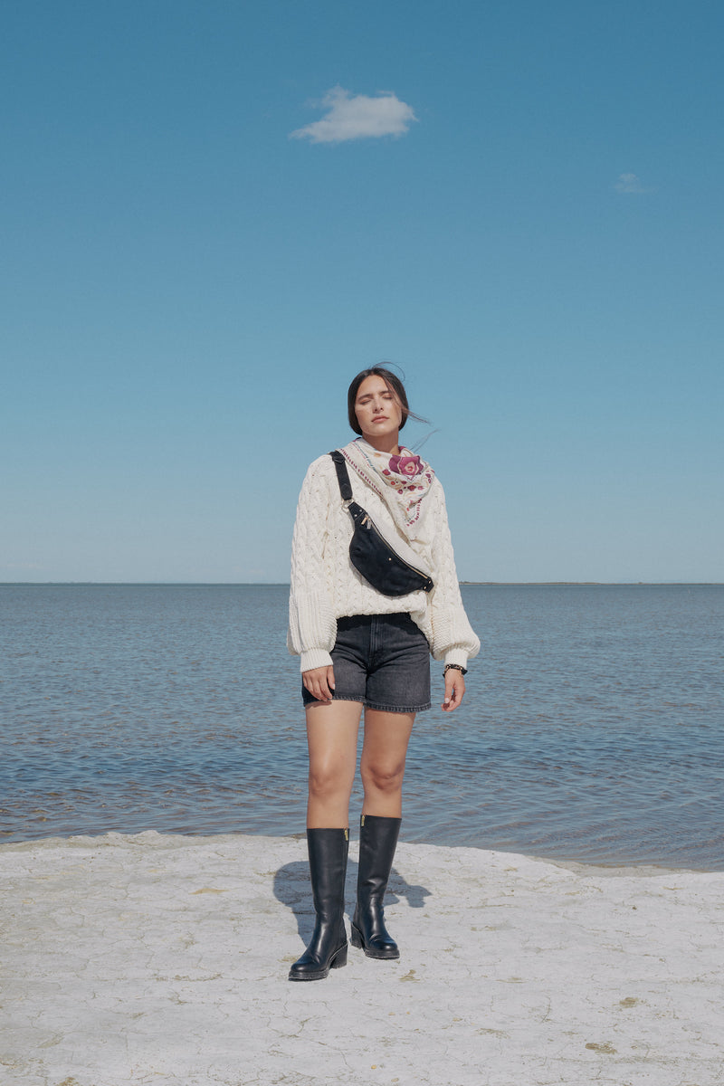 Sac Banane Nicole Sherpa - Noir