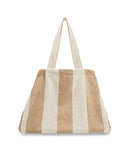 Cabas De Plage - Éponge - Rayures Sable / Crème