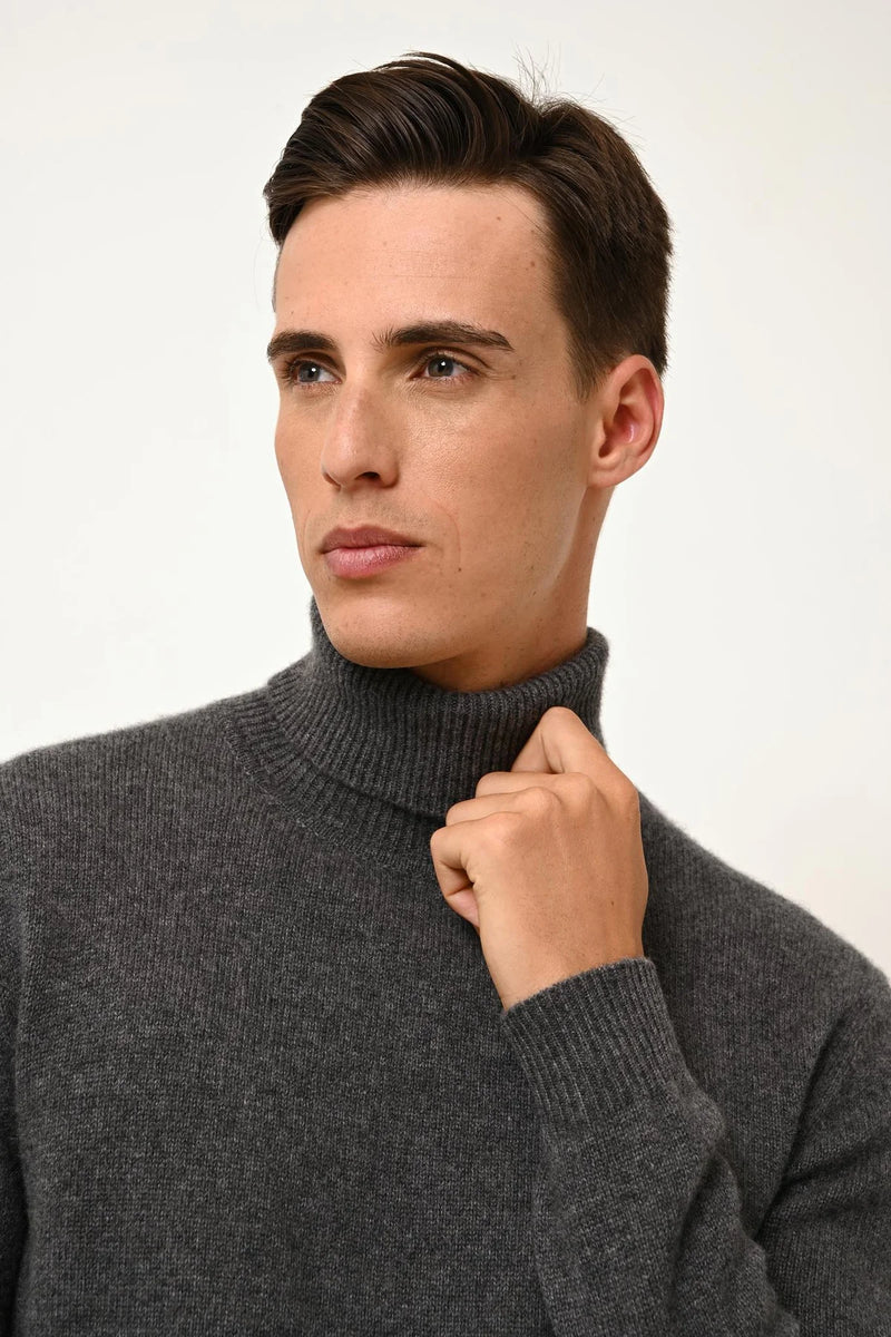 Pull Col Roulé 4 Fils - Sacha - Anthracite Chiné