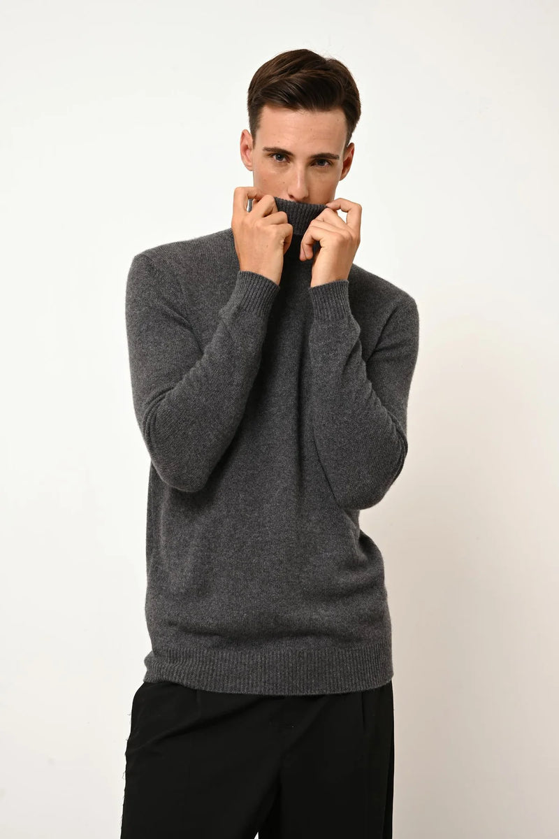 Pull Col Roulé 4 Fils - Sacha - Anthracite Chiné