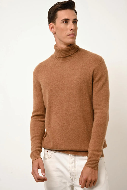 Pull Col Roulé 4 Fils - Sacha - Noisette