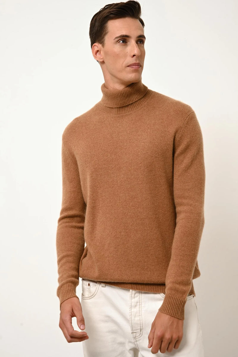 Pull Col Roulé 4 Fils - Sacha - Noisette