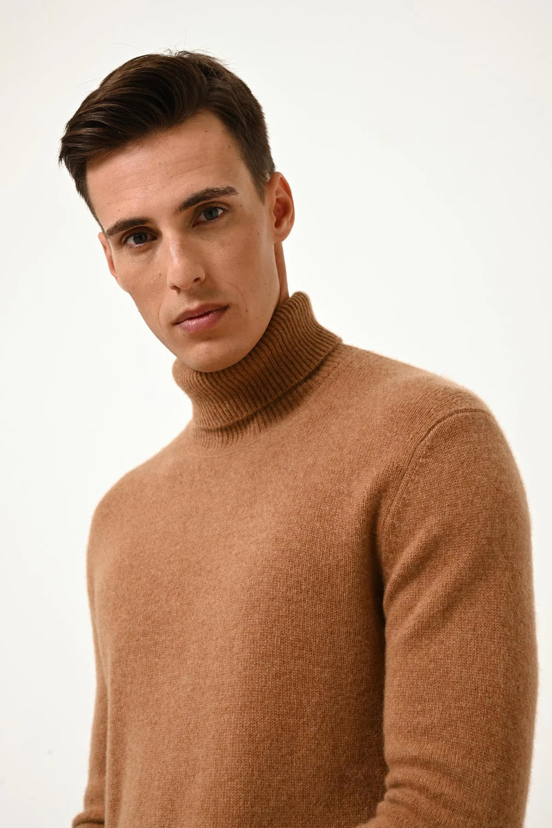 Pull Col Roulé 4 Fils - Sacha - Noisette