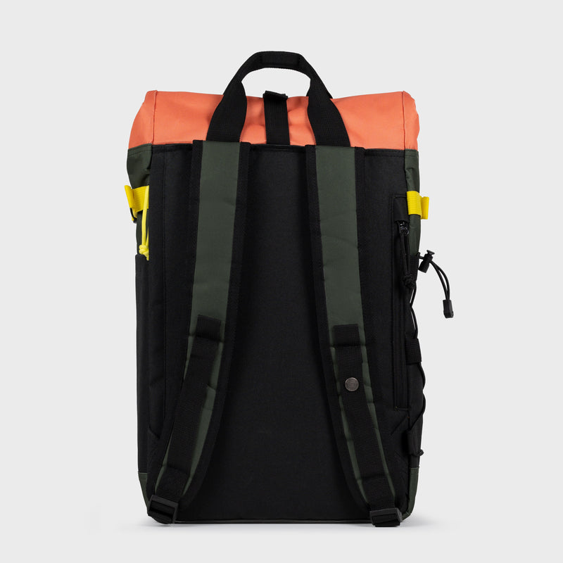 Sac À Dos En 100% Polyester Recyclé Roll-Top - Noir Et Kaki