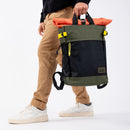 Sac À Dos En 100% Polyester Recyclé Roll-Top - Noir Et Kaki