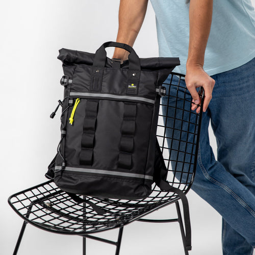Mochila impermeable con tapa enrollable - Impermeable Negro