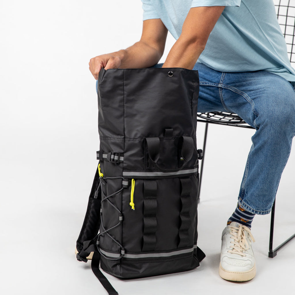 Waterproof Roll-Top Backpack - Black