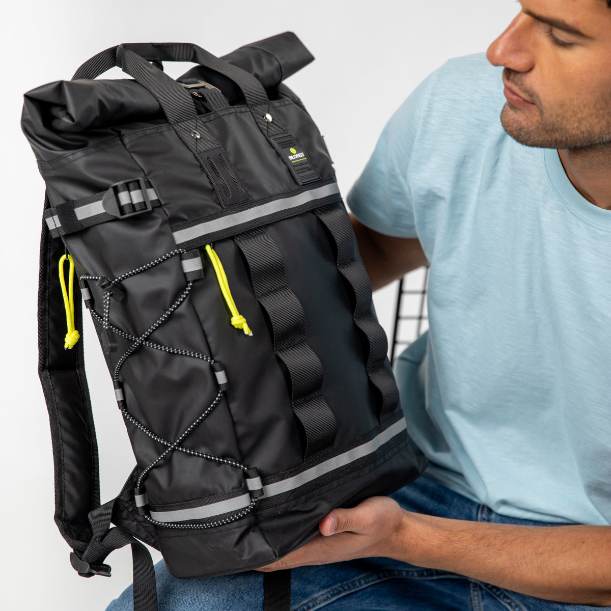 Waterproof Roll-Top Backpack - Black
