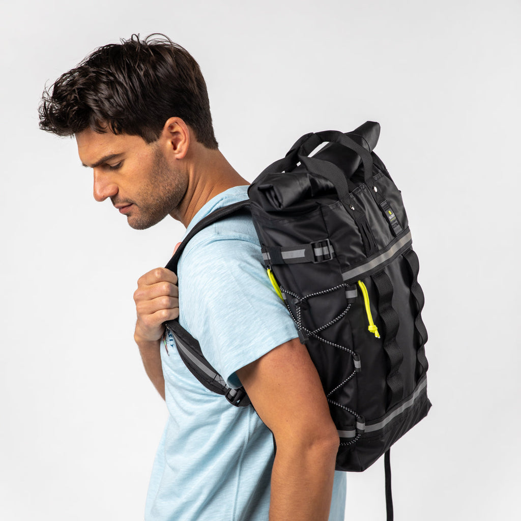 Waterproof Roll-Top Backpack - Black